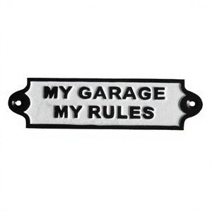 My Garage My Rules Plaque murale en fonte Plaque élégante Panneau général pour garage et salles d'exposition automobiles montées - Product Image 1