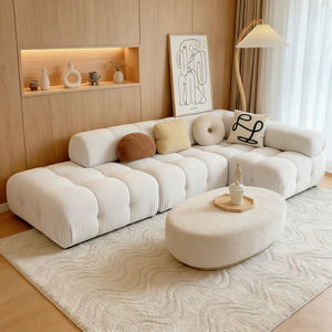 Sofá Modular de Tela con Estructura Metálica de Estilo Nórdico para Espacios Pequeños, Plegable, de Doble Uso, para Dos/Tres Personas - Product Image 4