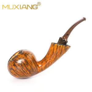 Muxiang Tobacco Pipe Bent Type Solid Wood Smoking Pipe With Filter Retro Style - Product Image 1