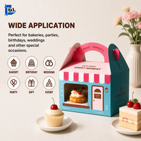 Großhandel Kundenspezifische Bedruckte Kuchenbox mit Griff und Fensterdesign, Lebensmittelechte Papierverpackung für Konditoreien