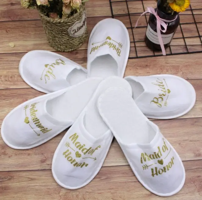 Zapatillas eva personalizadas de terciopelo blanco para novia, para boda, gran oferta