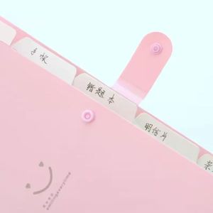 A4 Multi-Layer <b>Folder</b> <b>File</b> Bag Candy Color Five Grid Organ Bags Large Capacity Simple PP Material Multifunction Promotional - Product Image 3