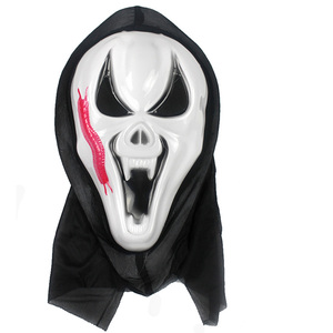 Maschera di Halloween Ghost Face con Cappuccio in Garza Nera, Maschera Horror Scream <span class=keywords><strong>Teschio</strong></span> Diavolo, Accessorio per Costume da Festa Cosplay BS099 - Product Image 4