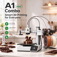 Printer 3D Industri Bamboolab A1 Mini Combo Desktop FDM PLA Otomatis Penuh, Perataan Otomatis, Multi-warna, Kecepatan Tinggi