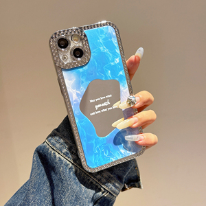 Custodia a prova di caduta con guscio rigido in vetro Bling Diamond per iPhone 11 15 17 16 Plus Cover posteriore da <span class=keywords><strong>donna</strong></span> con protezione per fotocamera - Product Image 2