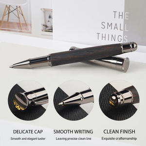 Juego de bolígrafos de madera mate negro de alta calidad, bolígrafo de madera fresco ejecutivo profesional para diario-Blackwood - Product Image 5