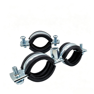 <span class=keywords><strong>Collier</strong></span> de serrage <span class=keywords><strong>double</strong></span> tube en caoutchouc avec filetage M8 pour suspension de tuyaux - Product Image 3