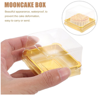 Boîtes à gâteaux de lune carrées en plastique contenant pour bouffée de jaune d'oeuf, cupcake doré, muffins, supports de dôme, boîte d'emballage cadeau