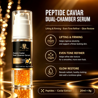 Sérum Anti-Âge Double Chambre OEM ODM au Caviar, Peptides et PDRN, Raffermissant et Hydratant pour Peaux Matures