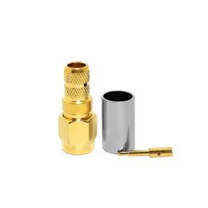 Nhà máy cung cấp mạ vàng 50 ohm SMA nam cắm uốn cho lmr240 LMR-240 H-155 RG59 4d-fb <span class=keywords><strong>RF</strong></span> Coax đồng trục kết nối trong kho - Product Image 1