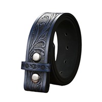 Western Cowboy sabuk unik Vintage uniseks Aloi tanpa gesper desain sabuk timbul serbaguna untuk pria wanita stok grosir
