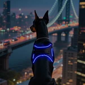 เสื้อกั๊กสายรัดสุนัข LED กันฝนปรับได้อุปกรณ์สัตว์เลี้ยงชาร์จไฟได้สำหรับสุนัขขนาดเล็กกลางทันสมัย - Product Image 1