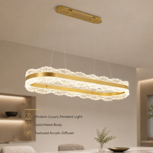 Modern Luxury Gold Metal <b>Led</b> Pendant <b>Light</b> <b>Dimmable</b> Remote Tricolor For Dining Room Living Room Indoor Home - Product Image 2