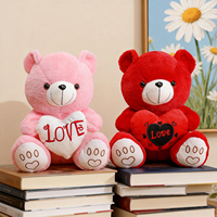 Boneka Beruang Merah Lucu dengan Hati Cinta - Hadiah Sempurna untuk Hari Valentine