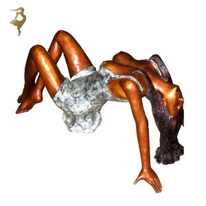 Metal Art Bronce Chica desnuda Escultura Desnuda Dama mujer Estatua Mesa de centro Base - Product Image 3