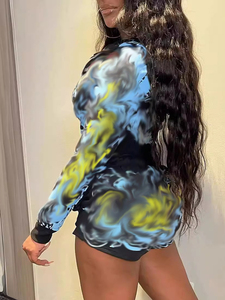 Abiti da donna alla moda stampa <span class=keywords><strong>felpa</strong></span> <span class=keywords><strong>con</strong></span> cappuccio a maniche lunghe <span class=keywords><strong>con</strong></span> pantaloni sportivi pantaloncini da donna abbinati a due pezzi pantaloncini da jogging - Product Image 5