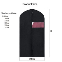 Housse de protection anti-poussière pour vêtements, sur mesure, noire, en non-tissé épaissi et grand format, en nouveau matériau, pour voyage et rangement de chambre