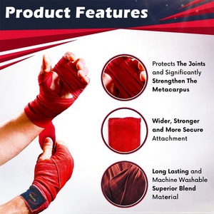 Edición Exclusiva, Vendas de <span class=keywords><strong>Boxeo</strong></span> Semi Elásticas de Poliéster de 4.5m/5m con Logotipo Personalizado, Vendas de <span class=keywords><strong>Boxeo</strong></span> de 180 Pulgadas, Vendas para Manos de <span class=keywords><strong>Boxeo</strong></span> - Product Image 3