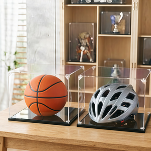 <span class=keywords><strong>Caja</strong></span> <span class=keywords><strong>de</strong></span> Exhibición <span class=keywords><strong>de</strong></span> Acrílico Transparente con Base y Tapa Negra Mate para Exhibición, Voleibol, Sombreros, Coleccionables y Figuras - Product Image 6