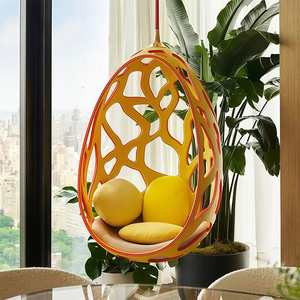 <span class=keywords><strong>Fauteuil</strong></span> suspendu de luxe <span class=keywords><strong>en</strong></span> fibre de verre fait main, style nordique, pour intérieur, extérieur, balcon, chambre, hôtel, appartement, balançoire de détente - Product Image 4