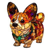 Lámpara LED de Resina con Diseño de Dachshund Estilo Caricatura, Serie de Gatos y Perros Luminosos, Estatua Decorativa Creativa de Animales, Lámpara para un Hogar Acogedor