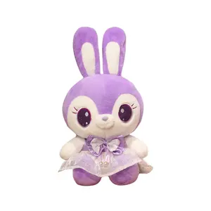 Popular Big-eyed Bunny/Fox/Cat Stuffed Animals In Dress Perfect Gift For Kids Good Elasticity Plush Toys