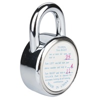 Cadenas rotatif rond Kamal 50 mm en acier inoxydable, structure renforcée, serrure à combinaison antivol pour bagages et tiroirs