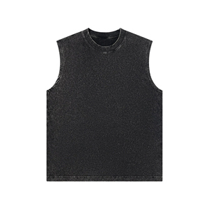 Gilet sans manches rétro pour hommes, 230g pur coton - Product Image 1