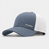 Casquette de golf sportive bicolore en nylon OEM, avec ventilation découpée au laser, légère, séchage rapide, motif Argyle, pour sports de plein air, vente en gros