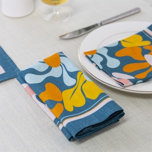 Serviettes en tissu de coton à étiquette privée, serviettes de table personnalisées imprimées pour les restaurants, les groupes et les distributeurs - Product Image 1