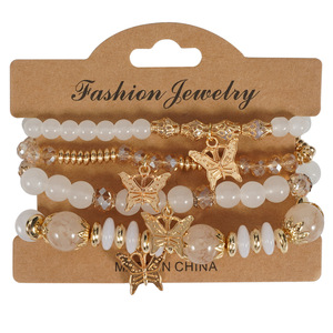 Conjunto de Pulseras de Moda con Dijes de Mariposa y Cuentas para Mujer, Multicapa, con Cristales, Diamantes de Imitación y Perlas de Imitación, Hecho en - Product Image 6
