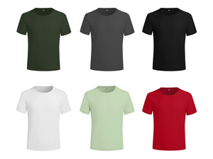 เสื้อยืดคอกลมแขนสั้นผู้ชายผ้าฝ้ายสีสันตัดกันสไตล์ลำลอง - Product Image 3