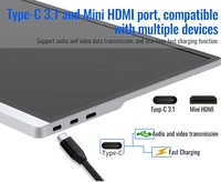 Écran portable 4k, écran d'affichage, prise en charge du type C HDMI, écran portable FHD, écran de jeu de voyage, écran d'affichage 15,6 pouces