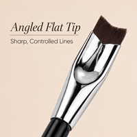 Pinceau de maquillage professionnel double embout à manche en bois, pointe en V de précision et plate angulaire, pour anticernes et baume à lèvres