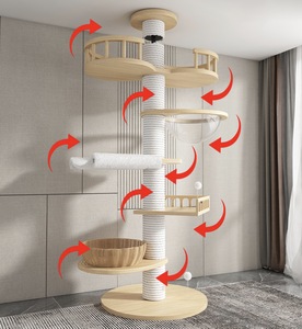 <strong>Cat</strong> Climbing Frame Solid Wood Multi-layer <strong>Cat</strong> Bed Tree Integrated <strong>Top</strong> Ceiling Large Frame - Product Image 3