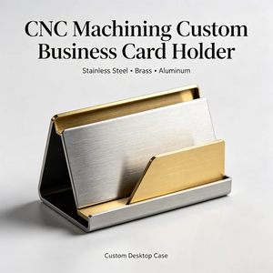 CNC Machining High-End Custom Business Card Holder Stand Stainless Steel Brass Aluminum Desktop Case Custom Business Card Holder - Product Image 2