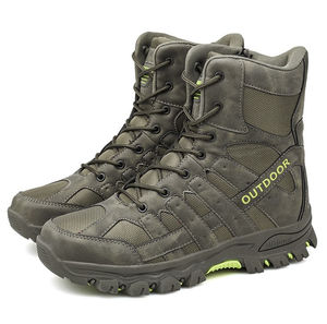 HBB0109 Nouvelles bottes tactiques pour homme, pour escalade, trekking, chasse en plein air, noir, vert, gris avec des couleurs de garniture haute visibilité - Product Image 1