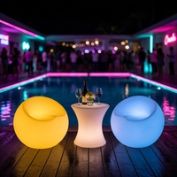 Tabouret LED Apple étanche moulé par rotation, 16 couleurs RGB, télécommande, résistant aux intempéries, chaise lumineuse pour événements et bars