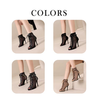 Chaussures de danse sexy à plateforme pour femmes, bottes de danse de salon, jazz, pole dance, style urbain, sandales à talons aiguilles en maille ajourée, stables