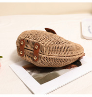 Sac bandoulière en papier tressé avec fermoir, nouvelle collection – Sac à main tendance avec boucle, idéal pour les vacances à la plage en été