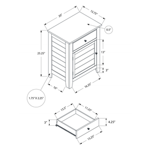 Mesa Auxiliar de Estilo Transicional de 25 Pulgadas de Alto con Cajón de Almacenamiento, Chapa de Madera Maciza Azul Antiguo, Mesa Auxiliar de 20 Pulgadas de Largo x 13.75 Pulgadas de Ancho x 25.25 Pulgadas de Alto para Apartamento - Product Image 5