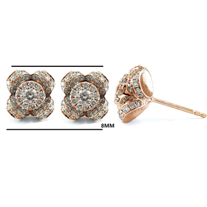 Bijoux OEM, design spécial, haute qualité, or rose massif 18 carats, diamant véritable, forme de fleur mignonne, fiançailles, mariage, fête - Product Image 2
