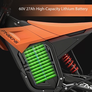 Bicicleta Eléctrica S2 S1 con Motor <span class=keywords><strong>Central</strong></span>, Cuadro de Aluminio, Motor de 3.5KW, Batería de Litio de 60V 27AH para Conducción Todoterreno y Urbana - Product Image 2