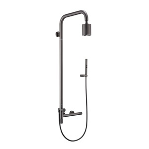 Ensemble <span class=keywords><strong>de</strong></span> <span class=keywords><strong>douche</strong></span> moderne gris anthracite avec pommeau pluie, douchette à commande par cadran, et ensemble <span class=keywords><strong>de</strong></span> robinetterie <span class=keywords><strong>de</strong></span> <span class=keywords><strong>douche</strong></span> Sun Snowflake - Product Image 3