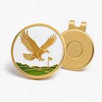 Marcador de Pelotas de Golf Magnético con Clip para Gorra, Chapado en Oro, Diseño de Águila Dorada en Metal Pintado, Logotipo Personalizado, Regalo de Golf