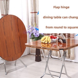 Mesa de Comedor Moderna de Acero con Bisagras Plegables Tipo Mariposa para Cocina y Sala de Estar, Mesa Extensible - Product Image 5