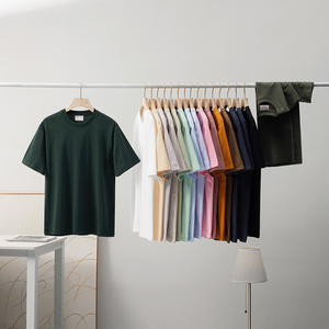 Camiseta de algodón 100% pesado personalizada de lujo de alta calidad para hombre, Camiseta de ajuste Regular, Camiseta en blanco con cuello simulado, Camiseta personalizada de peso pesado - Product Image 2