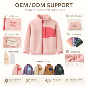เสื้อแจ็คเก็ตขนแกะสำหรับเด็ก หนัก 450 กรัม แบบหนาพิเศษ อุ่นสบาย มีซิป รุ่นใหม่ปี 2026 กระเป๋าตัดสี  เสื้อผ้าเด็กแนวบูติกสำหรับออกกำลังกาย - Product Image 5