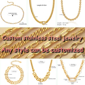 เครื่องประดับตามสั่งผู้ผลิตออกแบบโลโก้สร้อยคอห่วงโซ่ต่างหูสร้อยข้อมือสแตนเลสเครื่องประดับชุบทอง - Product Image 5
