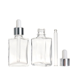 좋은 가격 15ml 30ml 50ml 100ml 직사각형 투명 투명 눈 사각 유리 스포이드 병 황금 모자 - Product Image 4